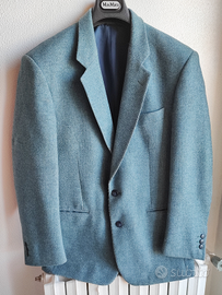 Giacca uomo lana azzurro grigio perla taglia 48