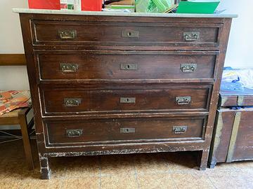 Cassettiera in legno antica - anni '20