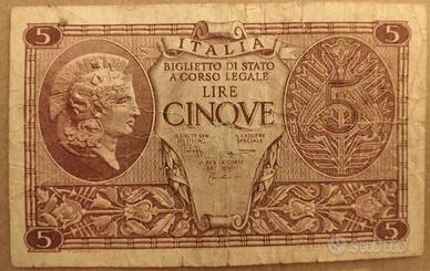 Italia-5 lire(23/11/1944)