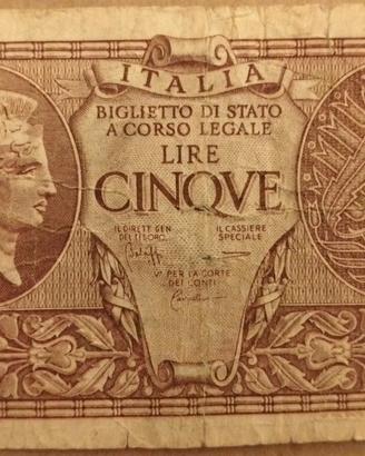 Italia-5 lire(23/11/1944)
