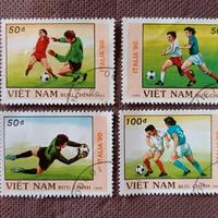 Lotto 4 francobolli Vietnam (serie “Italia 90”)