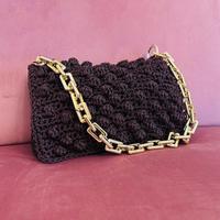 Borsa handmade in cordino con catena dorata