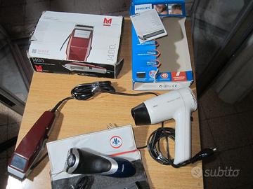 RASOIO-PHILIPS-SHAVER 5000+TOSATORE-MOSER+ASCIUGA-