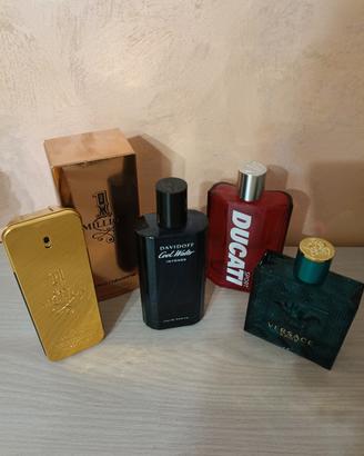 Set 4 bottiglie di profumo vuote firmate