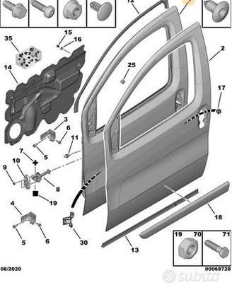 Portiera anteriore sinistra peugeot citroen fiat