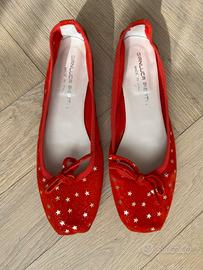 Scarpe BALLERINE  ROSSE  CON STELLINE N. 37