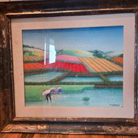 Suggestivo dipinto materico firmato M. Yehya