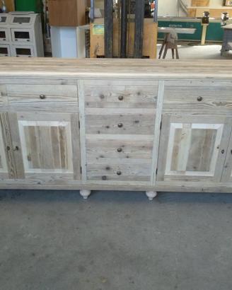 credenza in legno vecchio 4 ante 6 cassetti cipoll