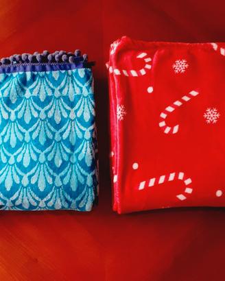 Plaid rosso Telo Mare e Sciarpa in lana NUOVI