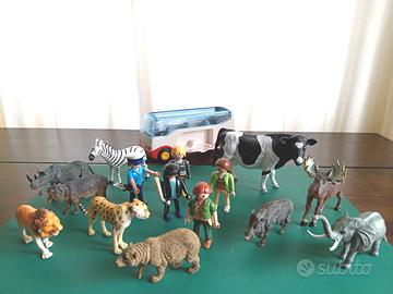 Playmobil e animali plastica dura
