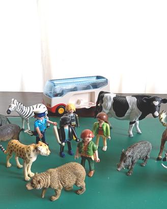 Playmobil e animali plastica dura