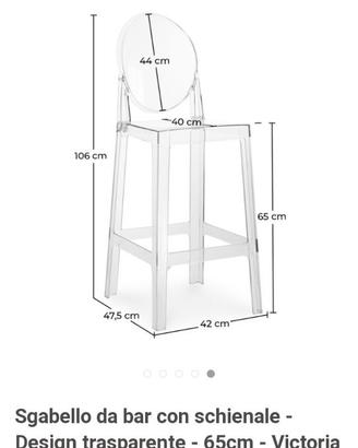 Ribasso Sgabello trasparente design cucina\bar