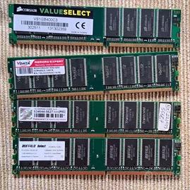 Stock 4 RAM da 1GB DDR 400 - CL3 - totale 4gb