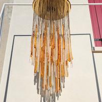 lampadario anni 70 vetri a cascata stile Mazzega