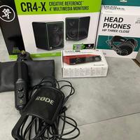 Casse , microfono, scheda audio e cuffie