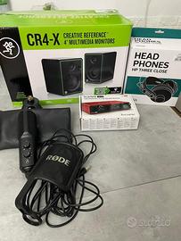 Casse , microfono, scheda audio e cuffie