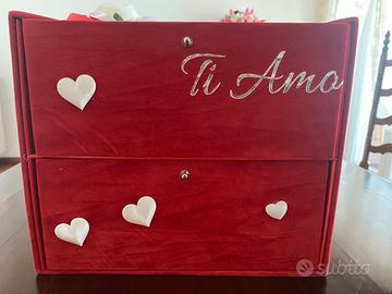 SCATOLA SAN VALENTINO CON DUE CASSETTI ESTRAIBILI