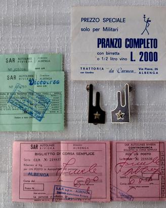 Mostrine + Cartaceo Bersaglieri Naja 1979 Albenga 