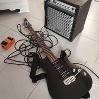 Chitarra elettrica ibanez amplificatore e pedale