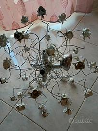 Lampadario in acciaio Moderno,tutto intrecciato 