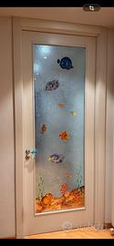 Vetro decorato porta interna
