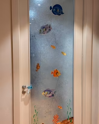 Vetro decorato porta interna