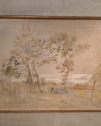 Giuseppe Haimann disegno acquerello firma e data 