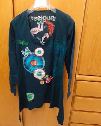 maglietta cotone blu Desigual 