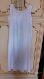 camicia donna da notte bianca ricamata
