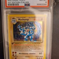 Machamp set base holo 1 edizione psa 8 pokemon