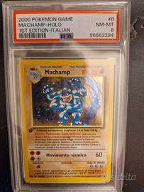 Machamp set base holo 1 edizione psa 8 pokemon