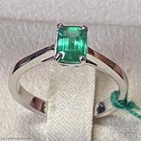 ANELLO SOLITARIO ORO 18kt. CON SMERALDO COLOMBIANO