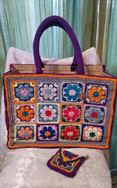 maxi bag granny fiore africano 