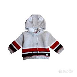 Cardigan neonato 12 mesi con cappuccio e orecchie