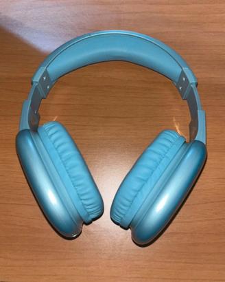 Cuffie wireless Bluetooth azzurre