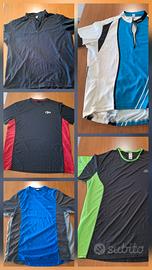 Set/lotto 5 magliette ciclismo nero, blu - Nuove