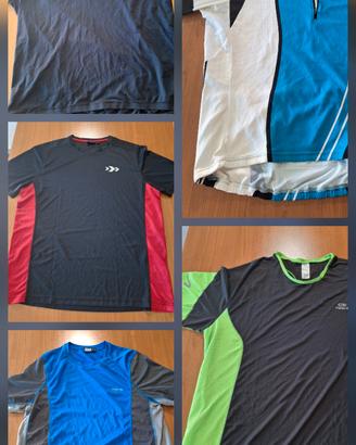 Set/lotto 5 magliette ciclismo nero, blu - Nuove