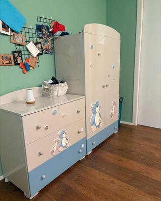 Armadio e cassettiera cameretta bambini Erbesi