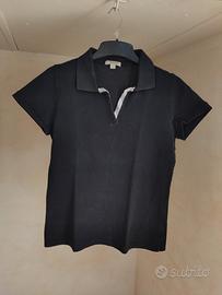 Polo manica corta Burberry con profilo al colletto
