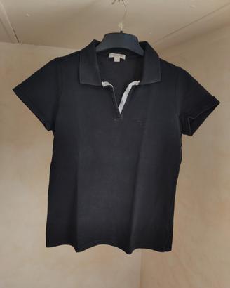 Polo manica corta Burberry con profilo al colletto