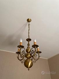 Lampadario ottone