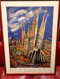 stampa Barcellona sagrada famiglia cornice