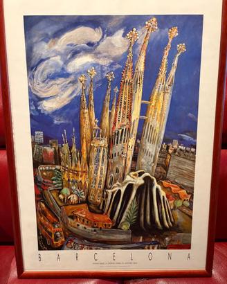 stampa Barcellona sagrada famiglia cornice
