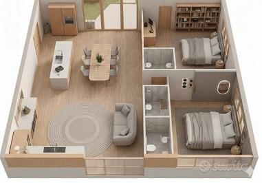 Trilocale con giardino semi arredato a marchirolo