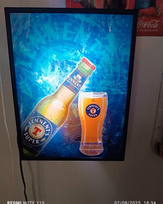 insegna luminosa Tennent's  termoformata 