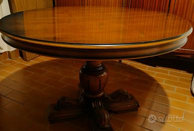 Tavolo rotondo allungabile/base restauro
