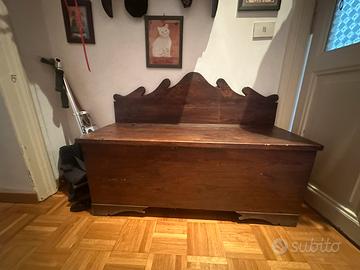 CASSAPANCA IN LEGNO MASSELLO SCHIENALE SAGOMATO