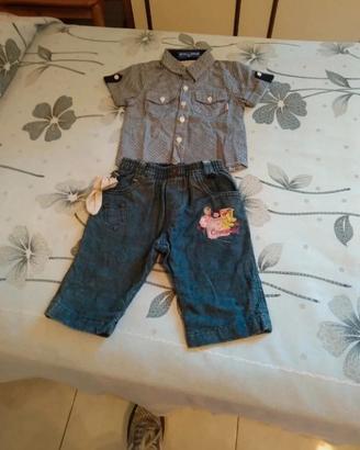 salopette + completo pantalone e camici