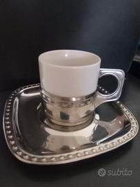 set 5 tazzine e 5 piattini vintage 