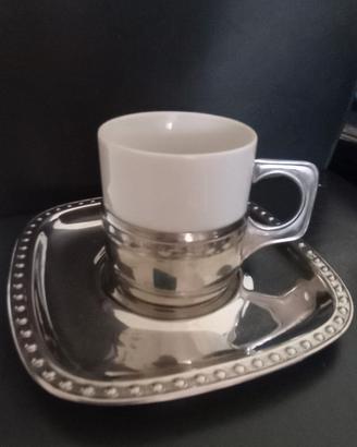 set 5 tazzine e 5 piattini vintage 